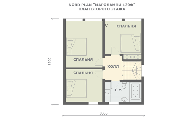 Планировка 2 этажа МАРОЛАМПИ 120Ф